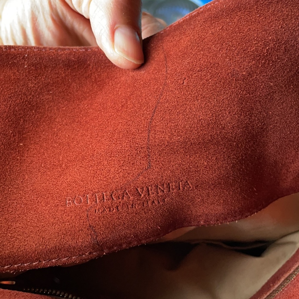 BOTTEGA VENETA Brown Suede & Camel Color Tote Bag - Picture 2 of 9